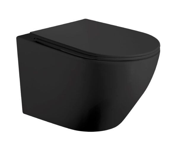 INODORO SUSPENDIDO NEGRO MATE BECRISA OK MAGENTA SISTEMA RIMLESS