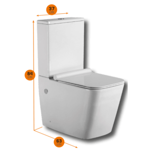 INODORO CON TANQUE BAJO BECRISA OK NARANJA RIMLESS SALIDA DUAL