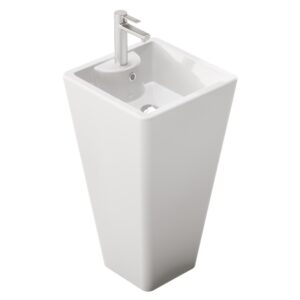 Lavabo Florencia Blanco Brillo / Negro mate porcelana sanitaria antibacteriana